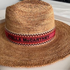 Stella McCartney Raffia Hat with Ethnic Logo